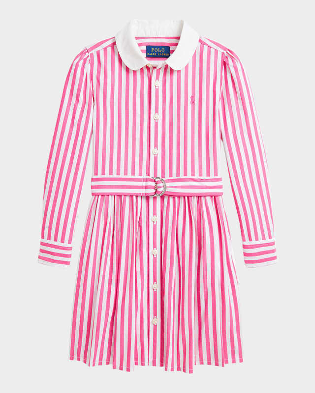 Girl's Striped Belted Dress, Size 2-6X